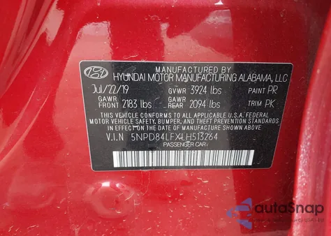 2020 Hyundai Elantra Sel из США, поврежденный, VIN 5NPD84LFXLH513264